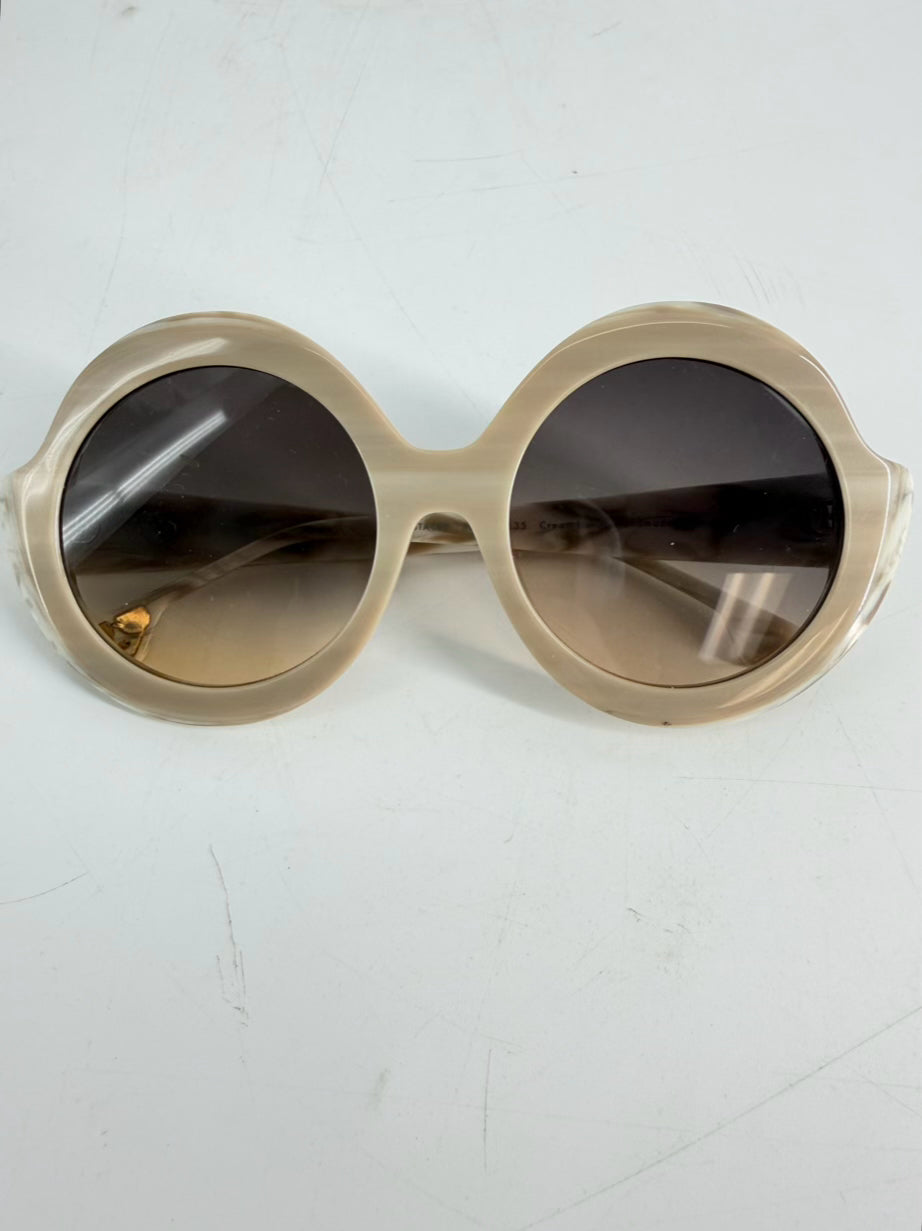 ALICE + OLIVIA Marble Cream & Brown Sunglasses