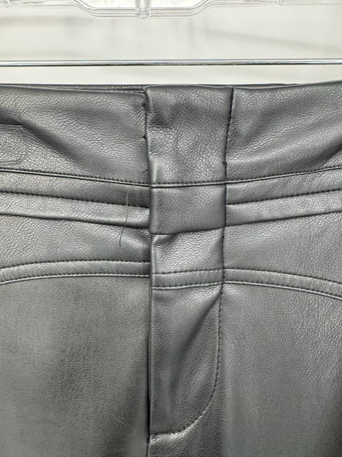 ALEXIS Size S Black Faux Leather Ruffle Pants