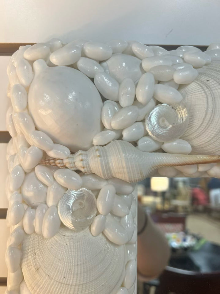 TWO'S COMPANY White Shell Mirror