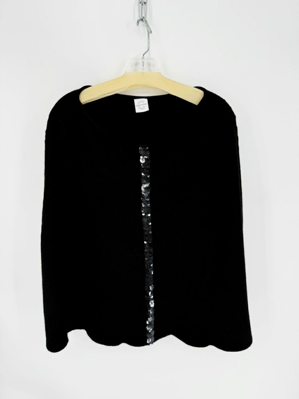 CAROLYN ROWAN Black Cashmere Sequins Shawl