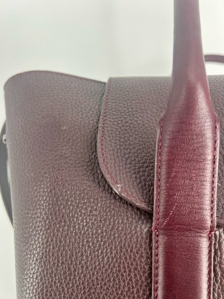 CUYANA Burgundy Leather Tote Bag
