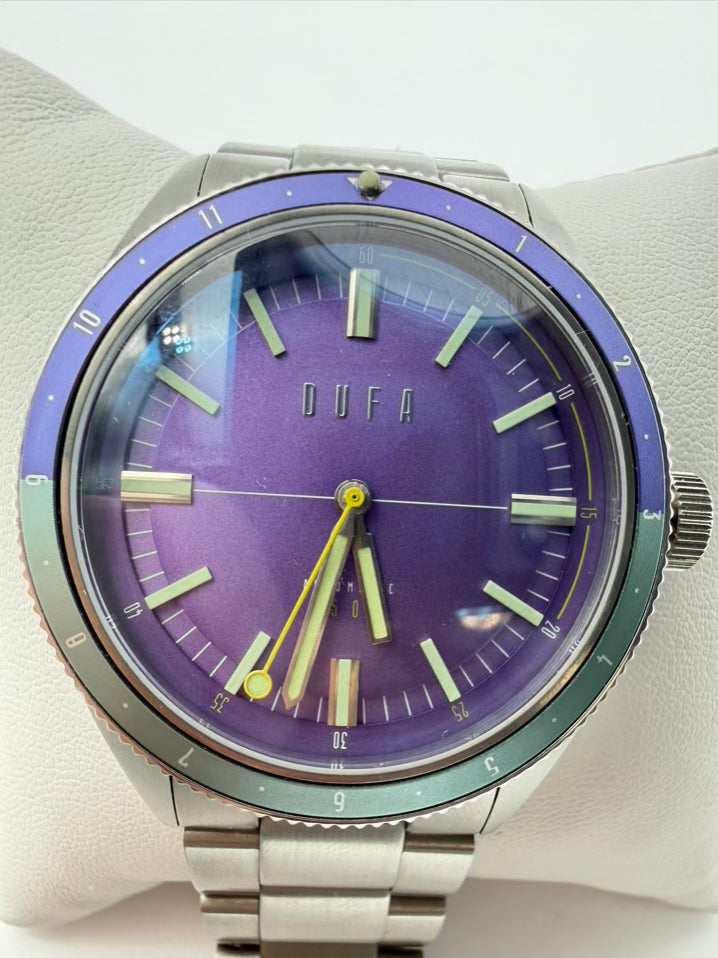 DUFA Purple Stainless Steel Automatic Watch