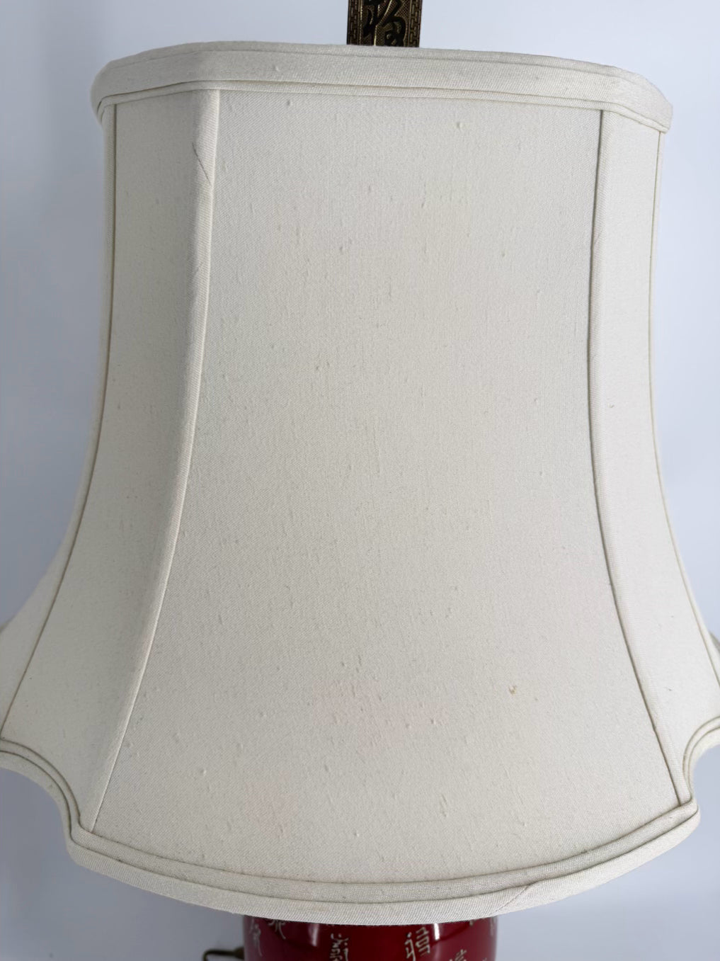 Rust & Gold Oriental Style Lamp w/ White Shade