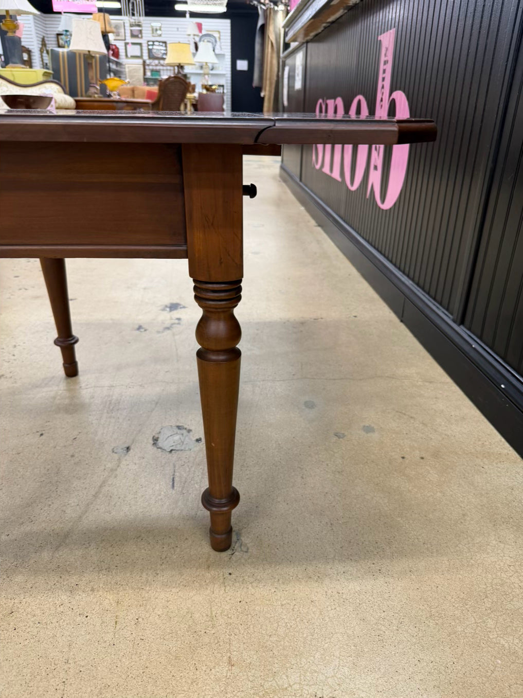 TELL CITY Drop Leaf Dark Brown Wood Pair Of End Tables