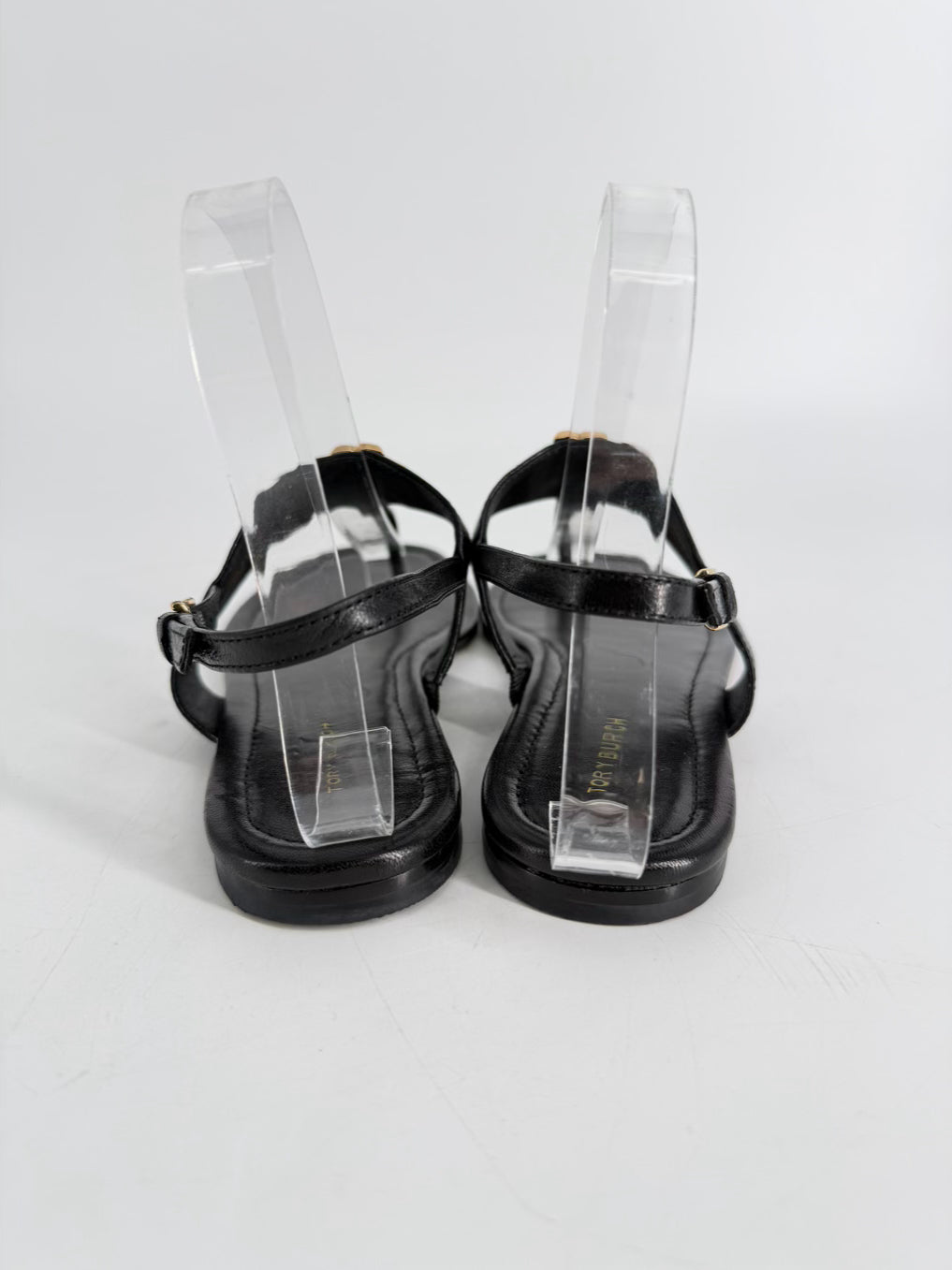 TORY BURCH Size 7 Black Leather Sandals