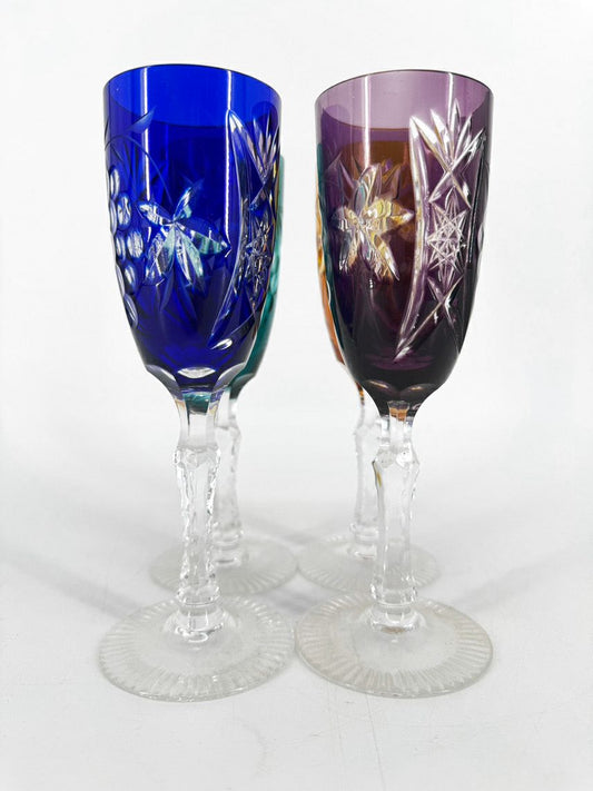 NACHTMANN Crystal Multicolor Set of 4 Champagne Flutes
