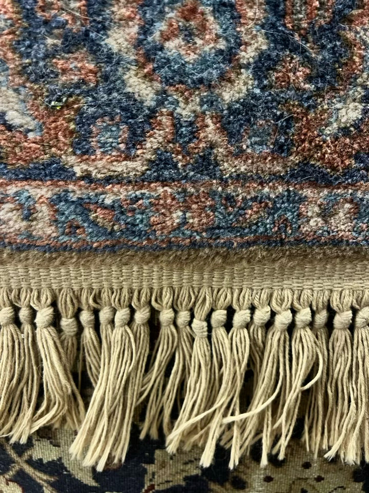 KARASTAN Rust, Blue & Cream Area Rug w/ Fringe