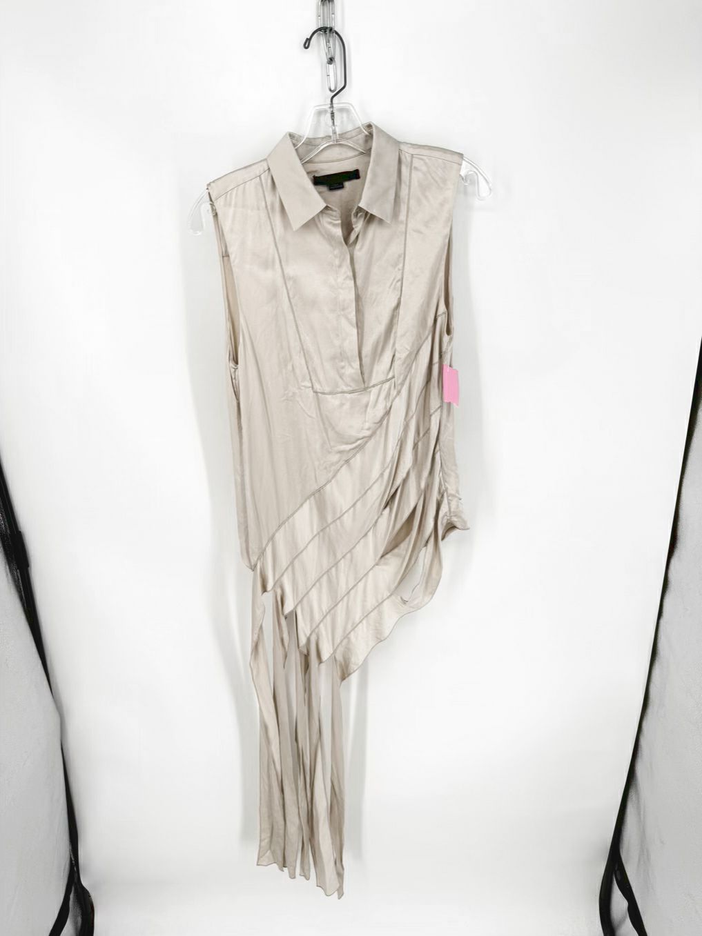 ALEXANDER WANG Size Wmn's 4 Champagne Silk Deconstructed Asymmetrical Tunic