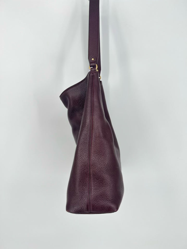 GIGI NEW YORK Wine Leather Hobo Bag