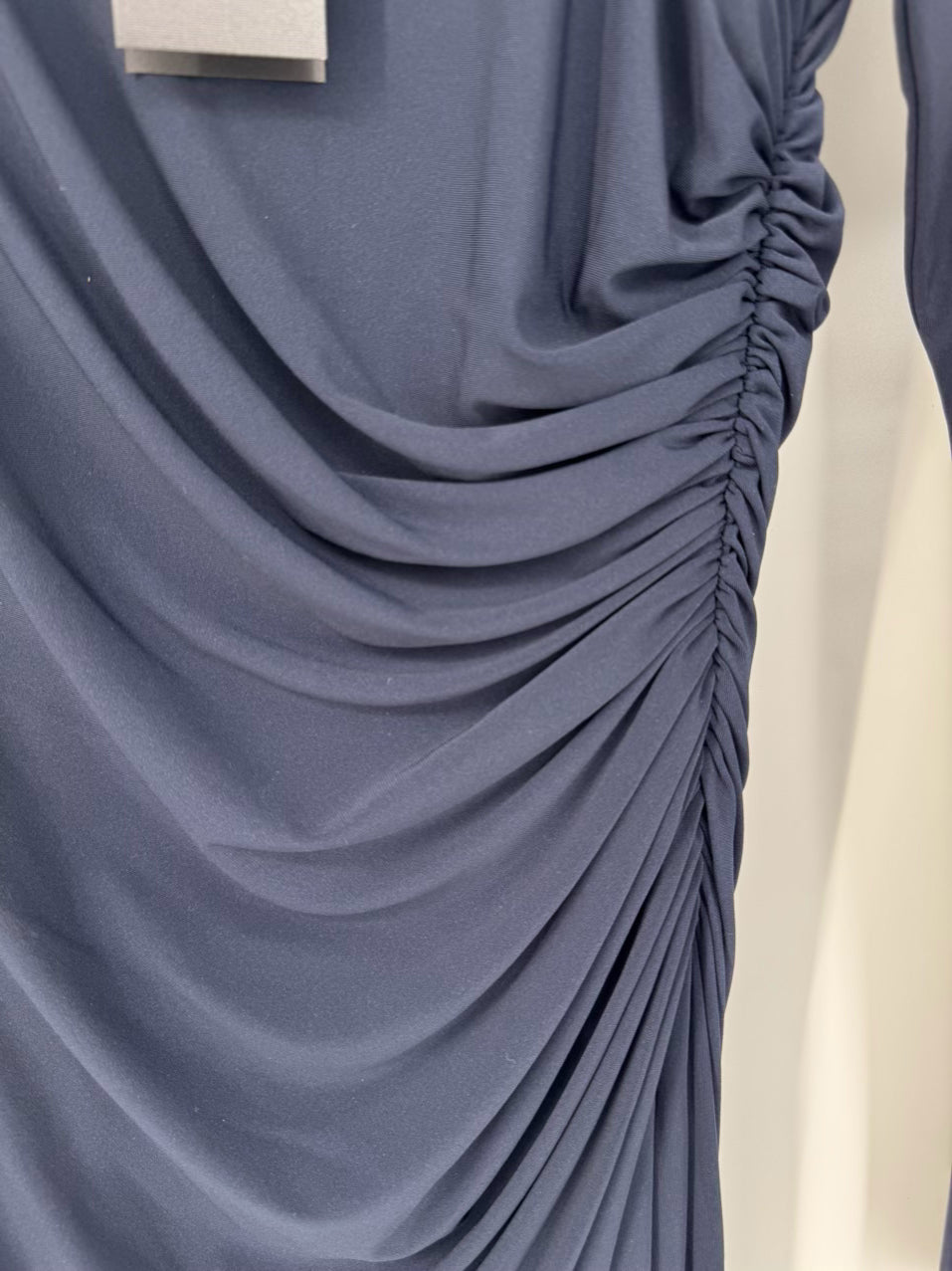 HALSTON Size 8 Midnight Rouching Giorgia Jersey Cocktail Dress NWT
