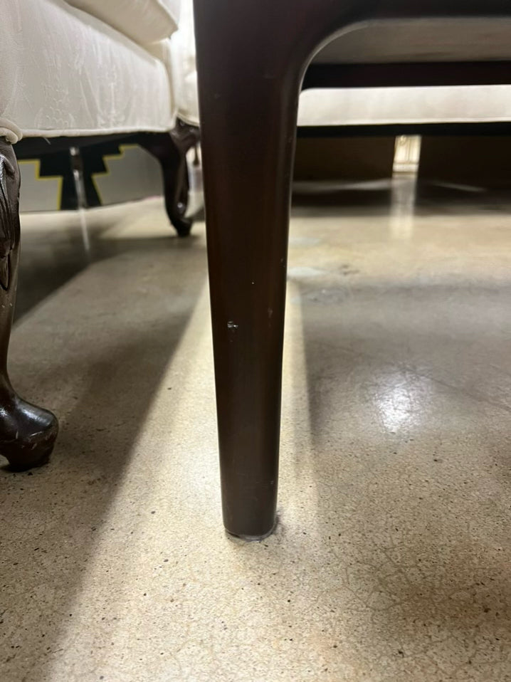 Brown & White Wood & Stone End Table