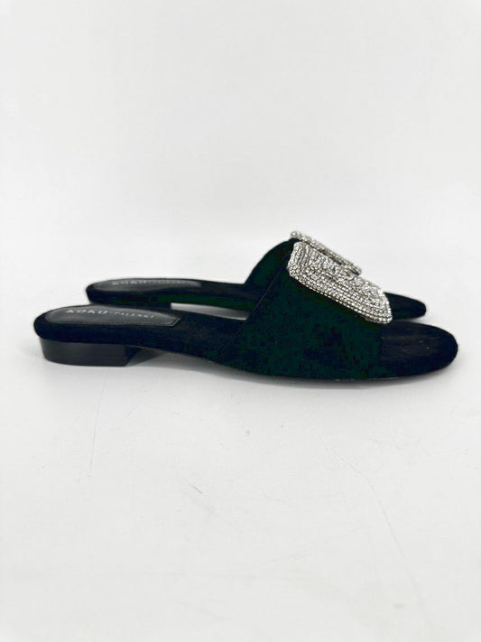 KOKO + PALENKI Size Wmns 8 Black Suede Crystal Detail Sandals