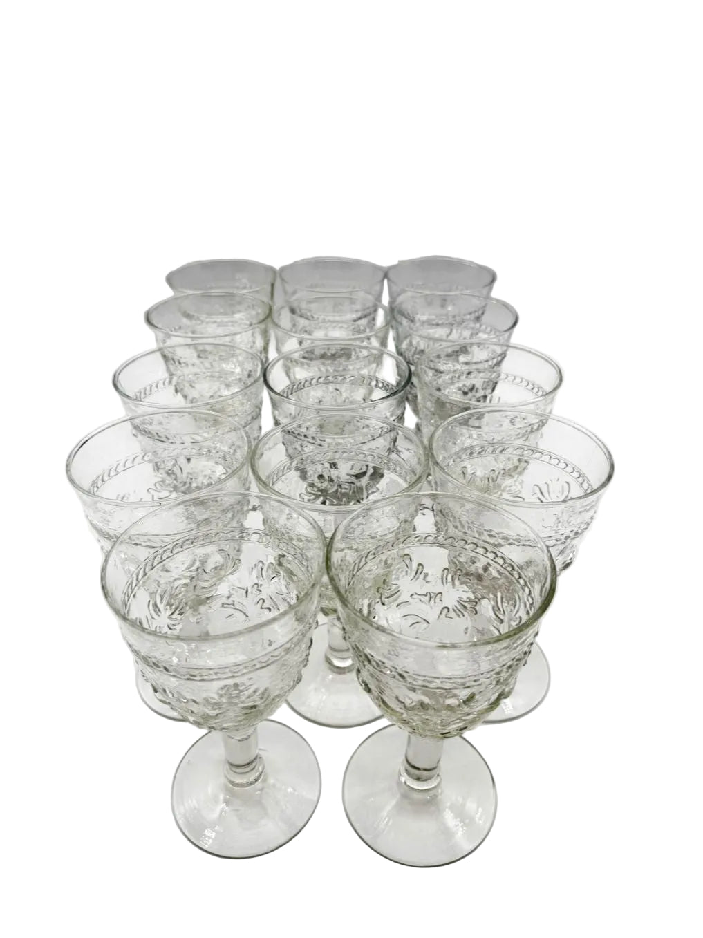 PFALTZGRAFF Clear Glass Set Of 14 Footed Water Or Wine Goblets