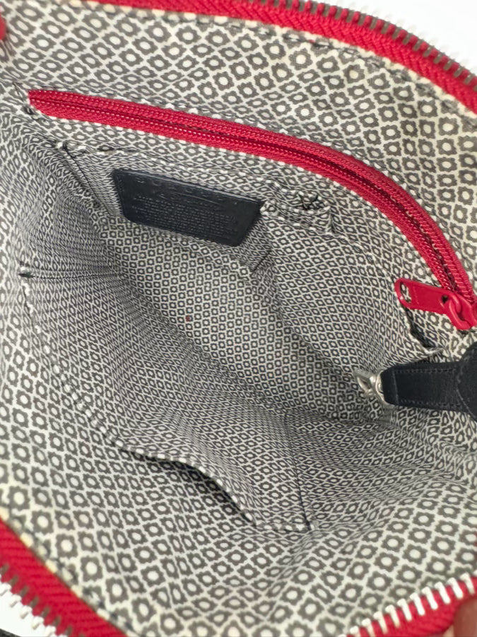 BRIGHTON Red & Silver Leather Crossbody Bag