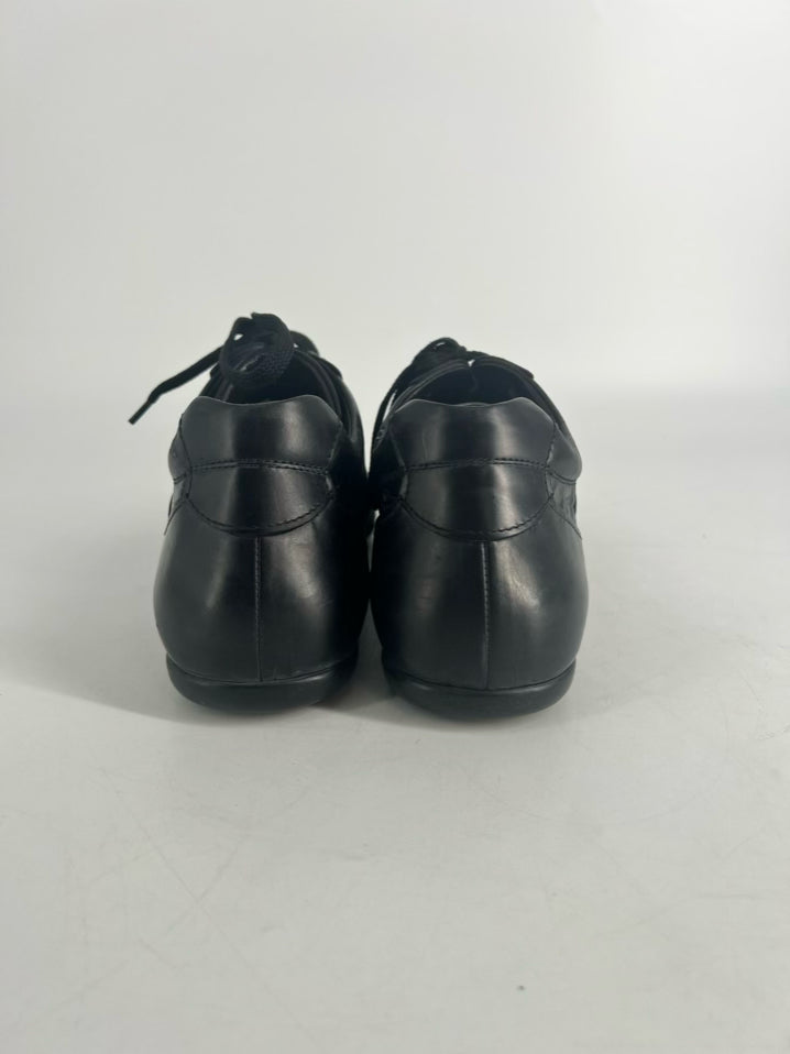 CESARE PACIOTTI Size 7 Black Leather Embossed Casual Shoes