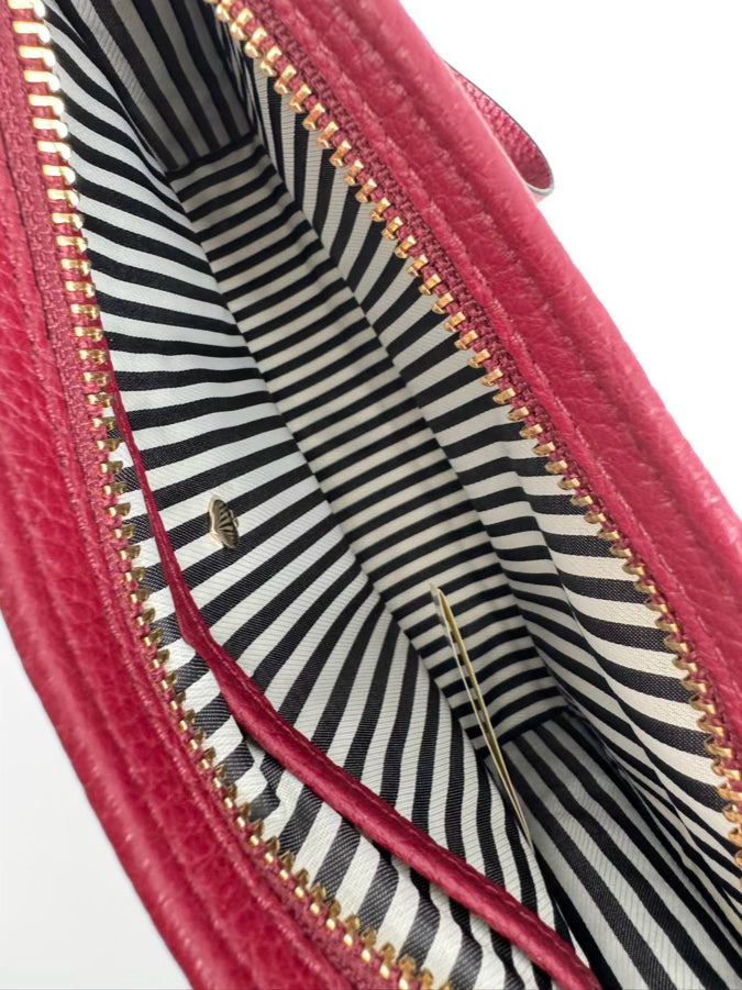 KATE SPADE Wine Pebbled Leather Jackson Street Marlow Wristlet NWT