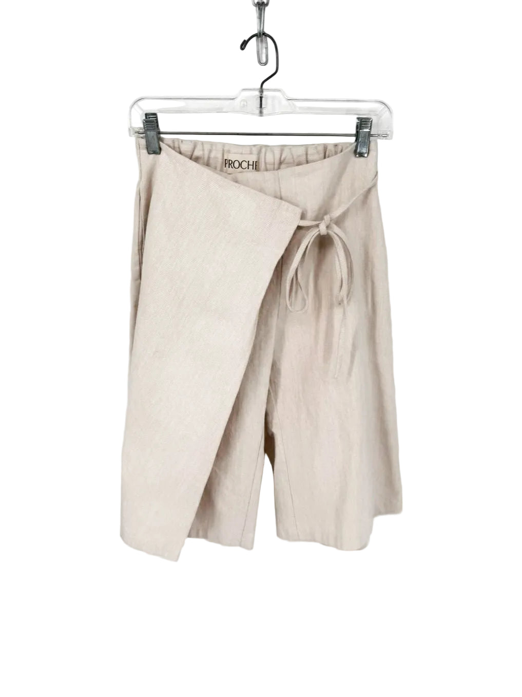 PROCHE Wmn's Size XS Beige Denim Wrap Shorts