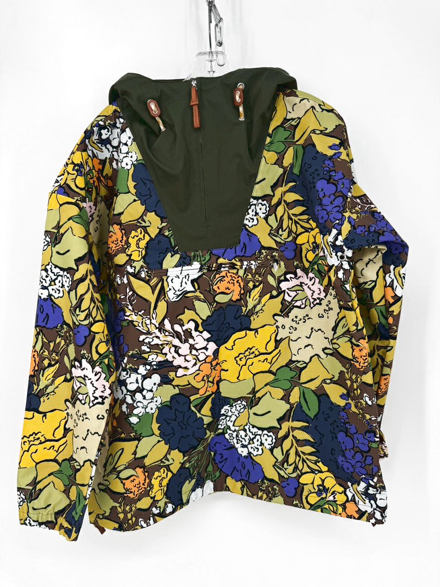 TORY BURCH Size S Multi-Color Floral Half-Zip Rain Jacket NWT