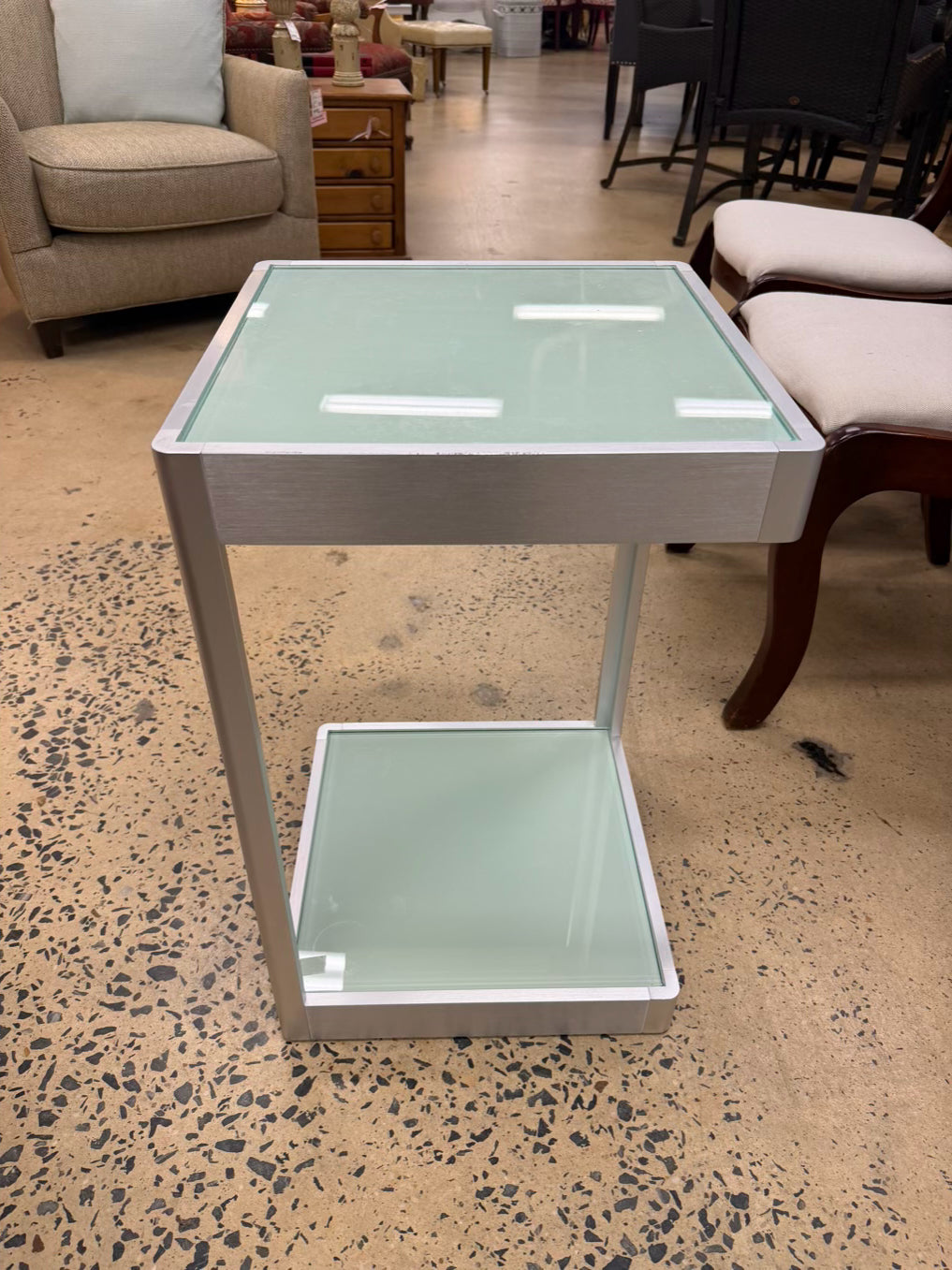 Metal & Glass End Table