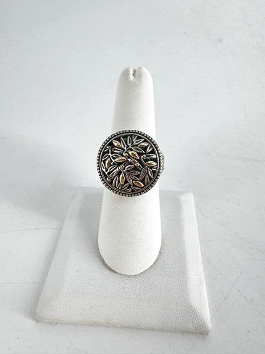 ARTS ELEGANCE 14K & STERLING SILVER Bamboo Design Ring