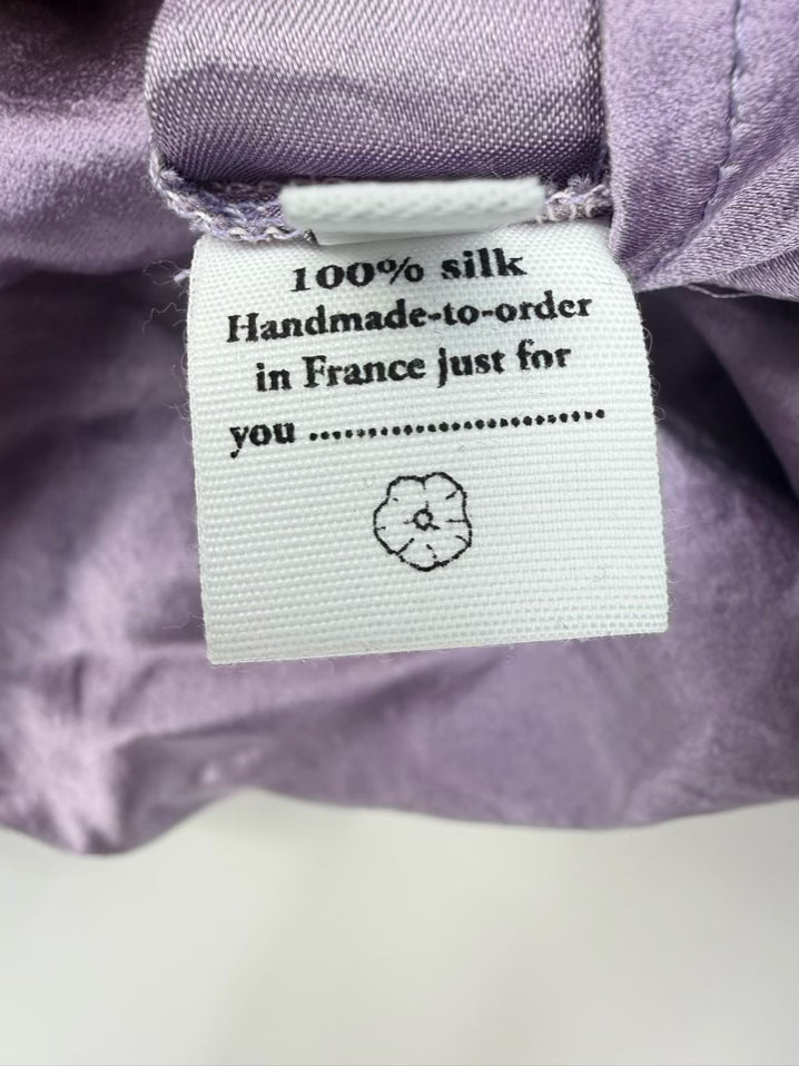 MAISON CLEO Size 38 Lavender Silk Tie up Blouse