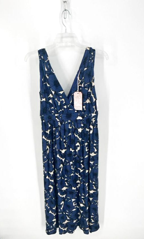 TRAFFIC PEOPLE Size M Dark Blue Floral Sleeveless Dress