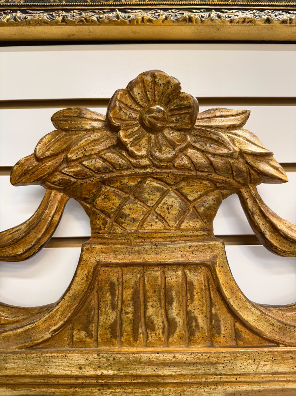 PALLADIO Gold Wood Scroll Mirror w/ Basket Design