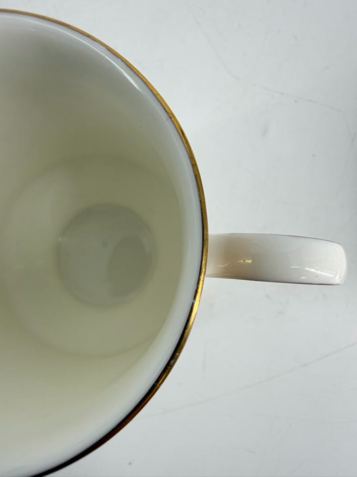 ROYAL ALBERT White & Gold Bone China Cup & Saucer Set Of 6