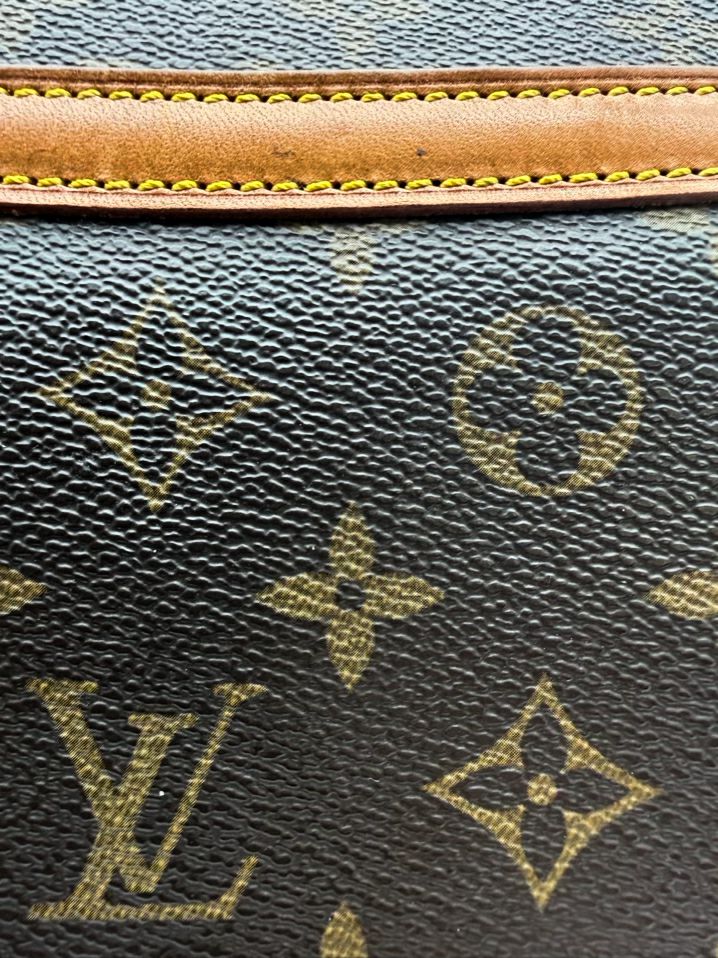 VINTAGE LOUIS VUITTON Brown Coated Canvas Monogram Blois Crossbody Bag