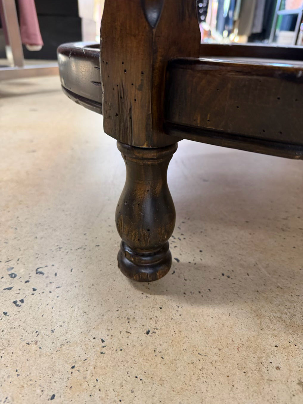 Dark Wood Round Occasional 3 Tier Table