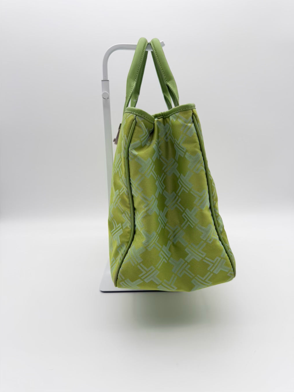 TUMI Green Nylon Monogram Tote Bag