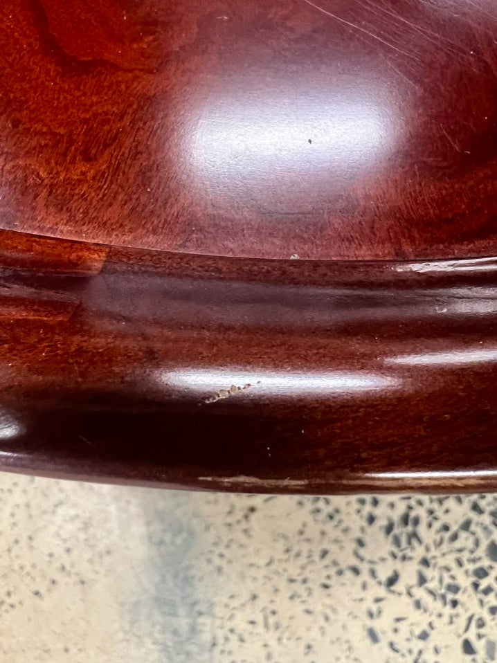 BOMBAY ROUND Dark Wood Occasional Table w/ Brass Detail