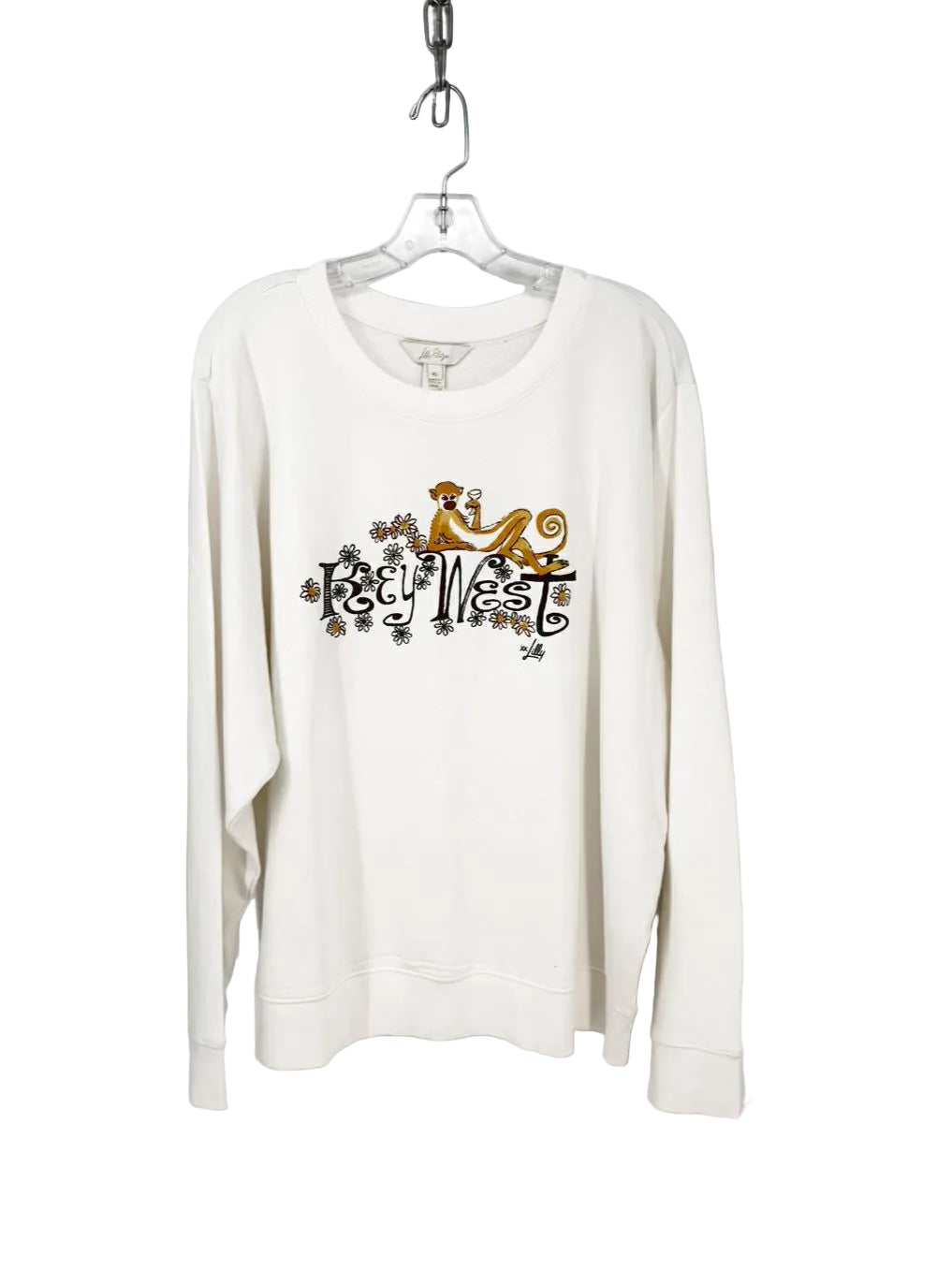 LILLY PULITZER Wmn's Size XL Cream Key West Print Sweatshirt NWT