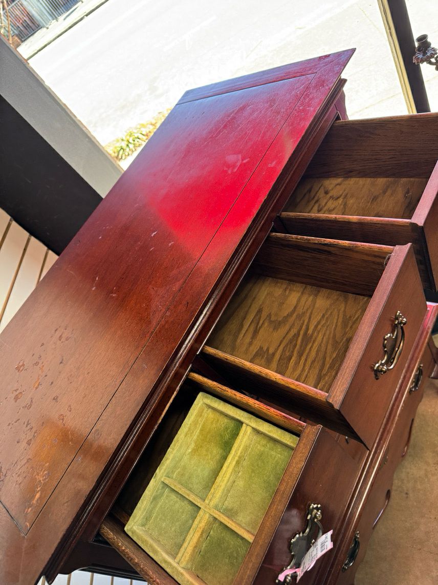 HICKORY CHAIR Wood & Brass 7-Drawer Wardrobe