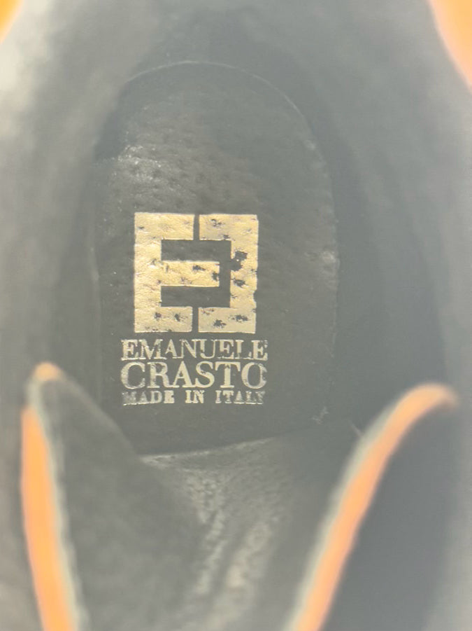 EMANUELE CASTRO Size 9 Chestnut Leather & Suede Booties