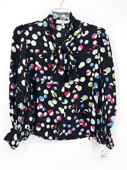 HUNTER BELL Size S Black Dots Silk Blouse
