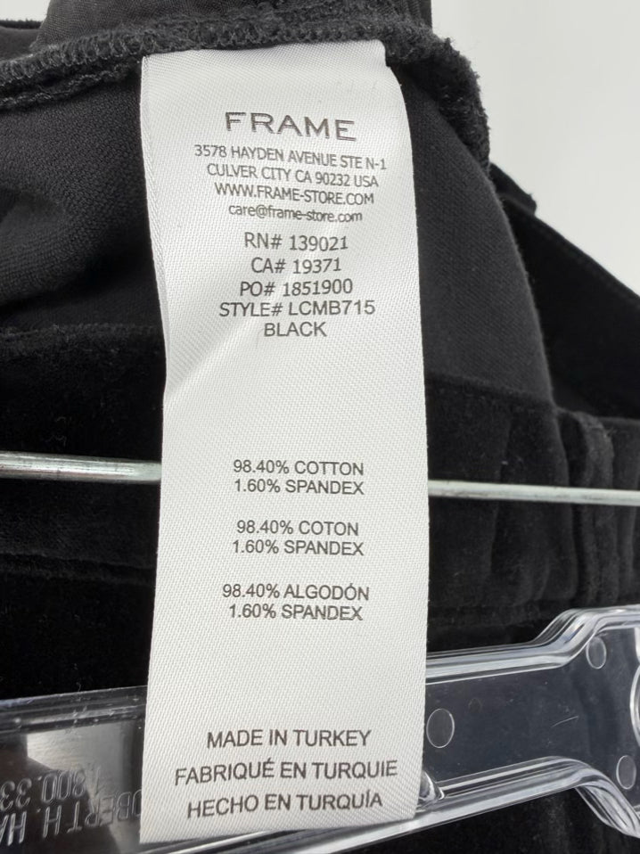 FRAME Wmn's Size 31 Black Velveteen Pants NWT