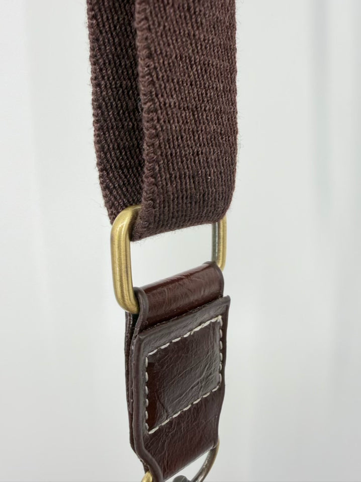 COACH Brown & Red Leather Patchwork Crossbody Bag