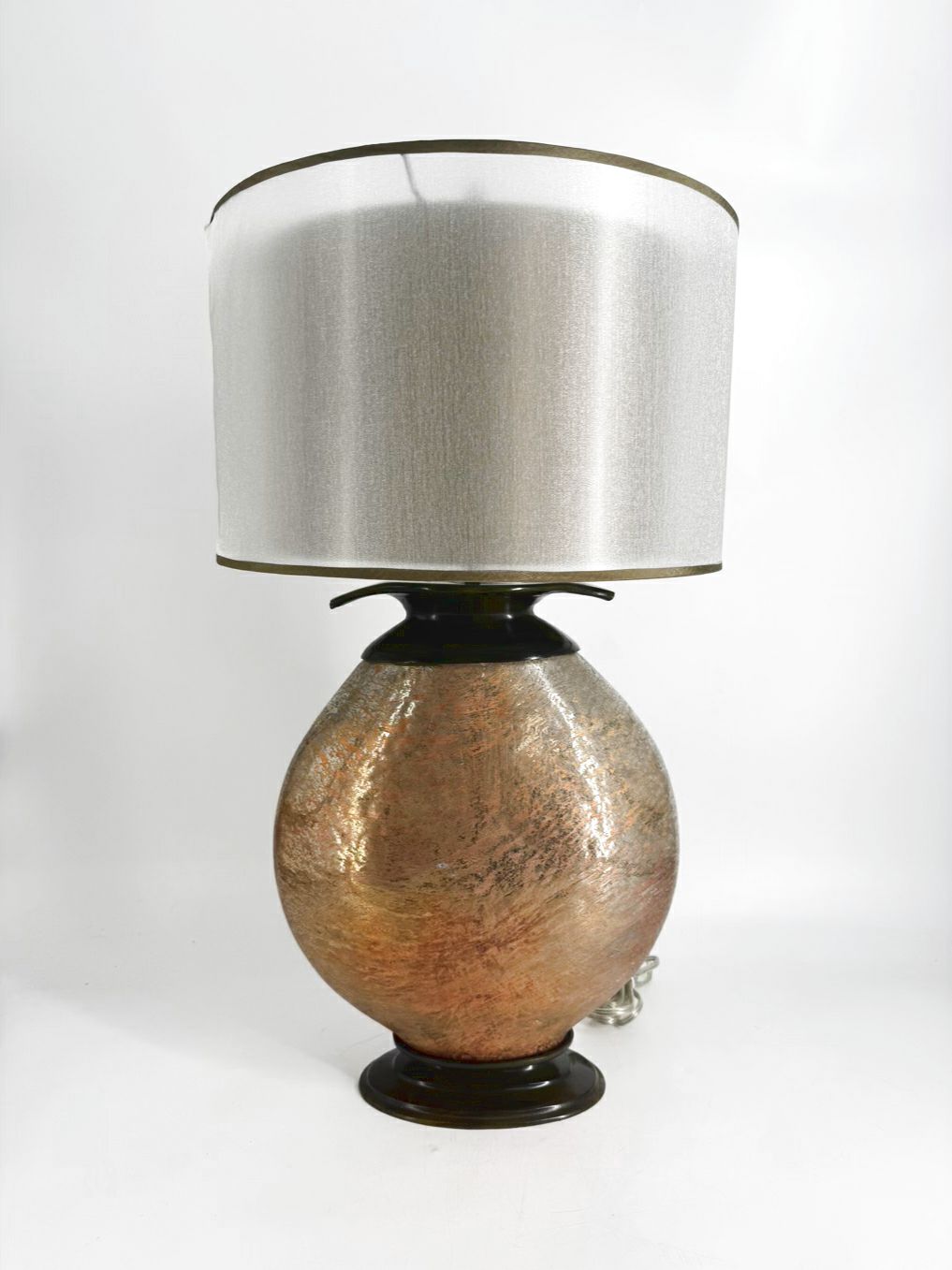 REVELATIONS Gold & Brown Orb Lamp w/ Gray Shade