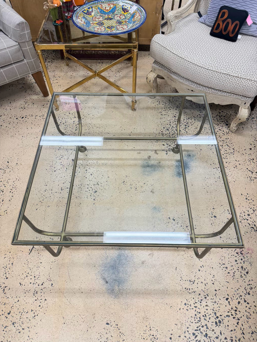 Brass & Glass Coffee Table