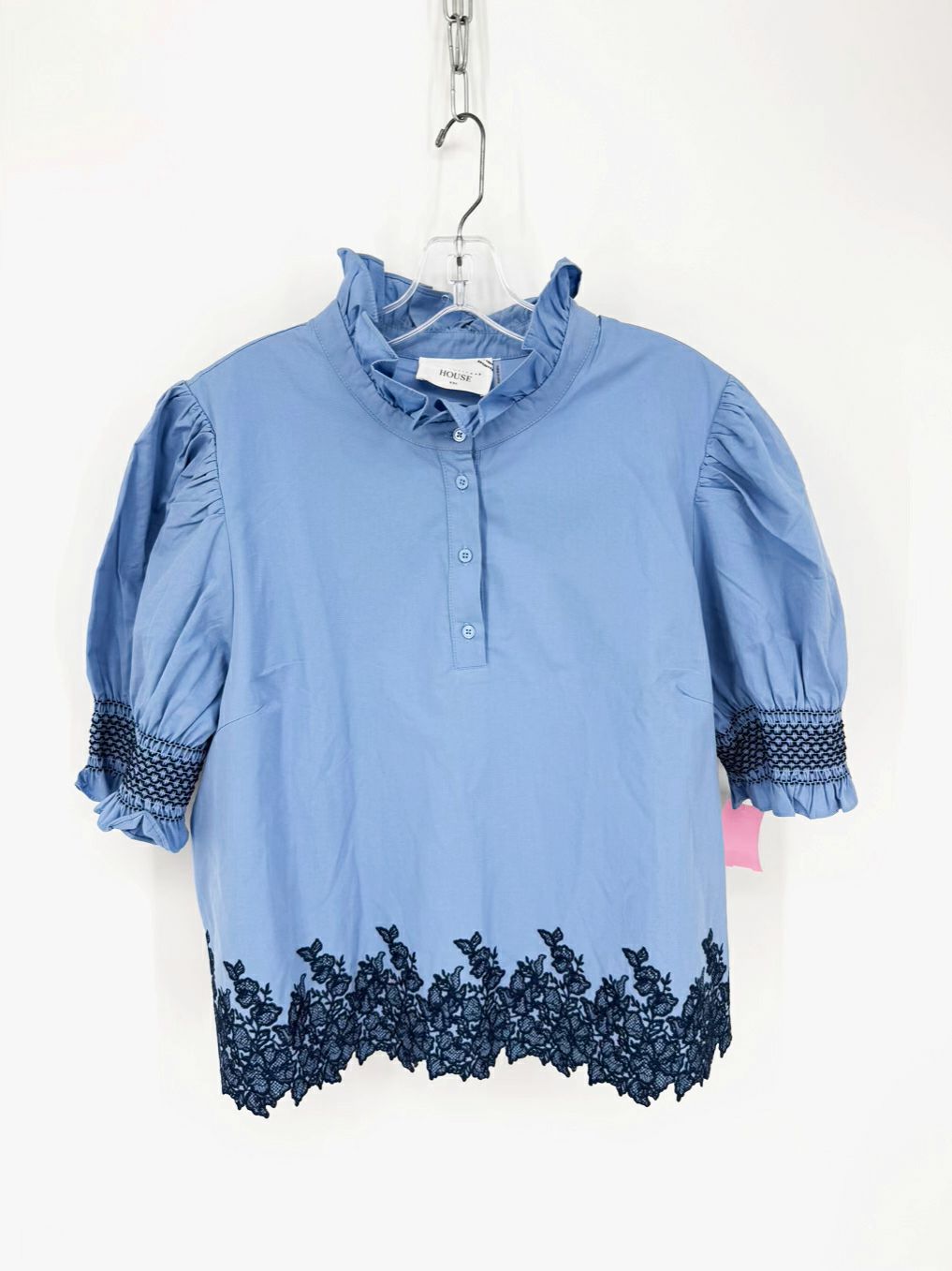 HYACINTH HOUSE Size XXL Blue Embroidered Blouse