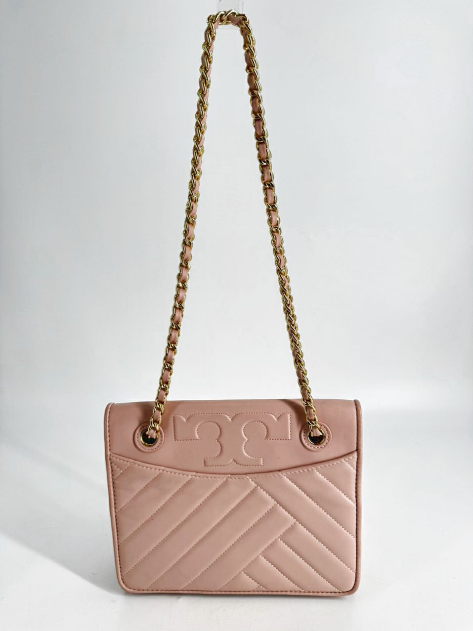 TORY BURCH Blush Quilted Leather Crossbody Bag