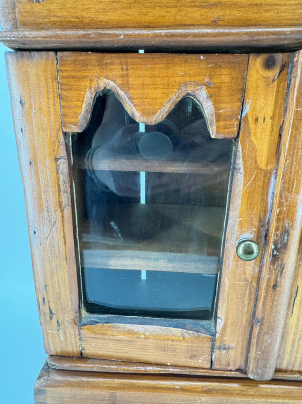 Pine Miniature Glass-Front Cabinet