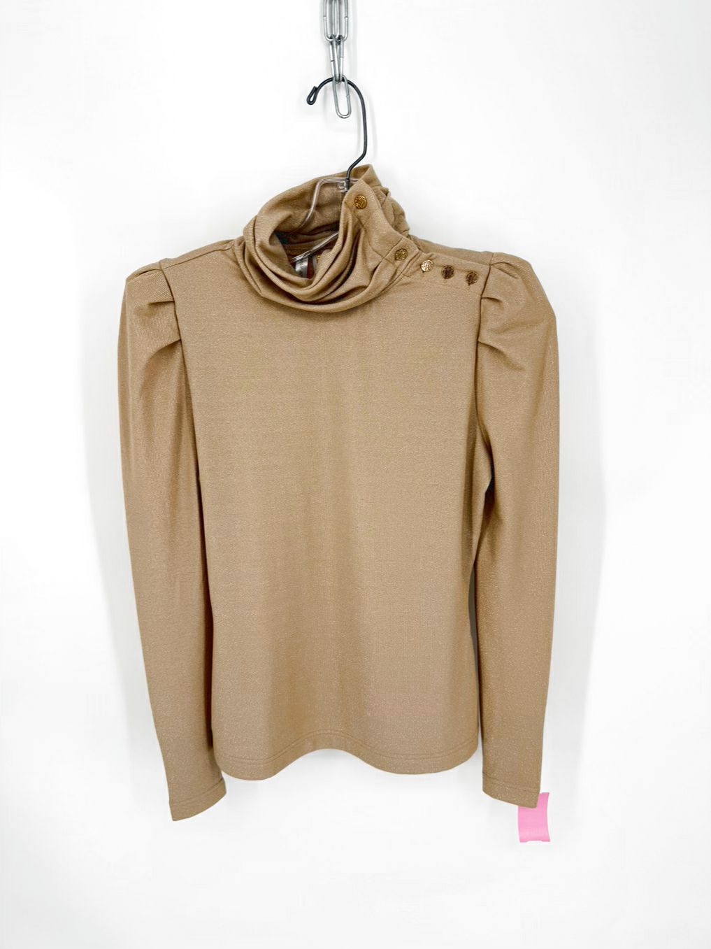 EMILY MCCARTHY Tessa Wmn's Size XS Gold Metallic Turtleneck NWT