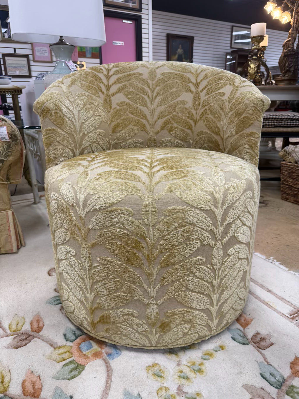 Gold Leaves Swivel Chair