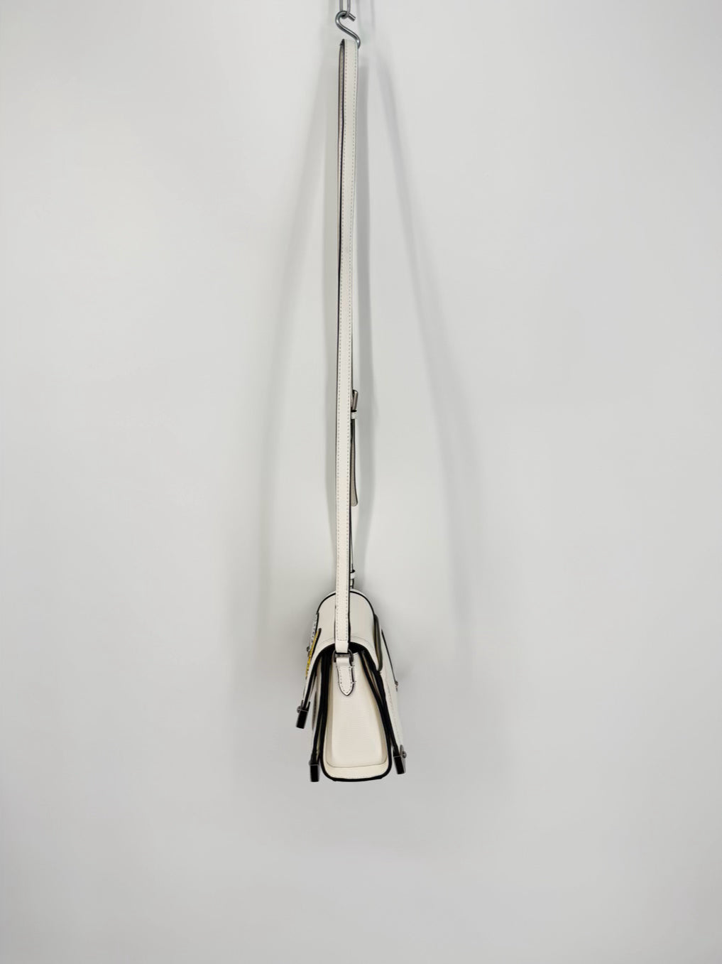 KARL LAGERFELD White Leather Patches Crossbody Bag