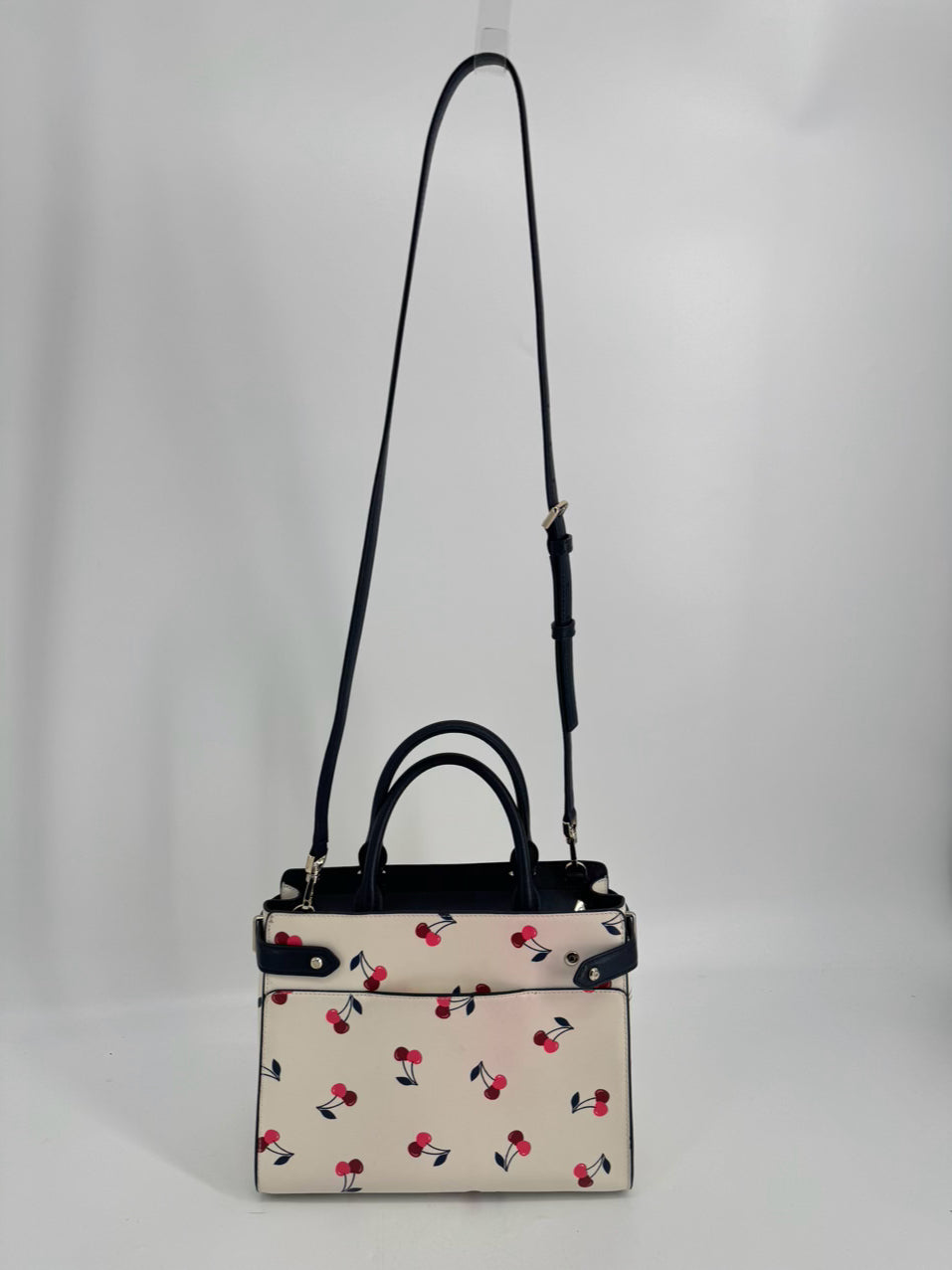 KATE SPADE Cream, Pink & Blue Leather Cherries Purse