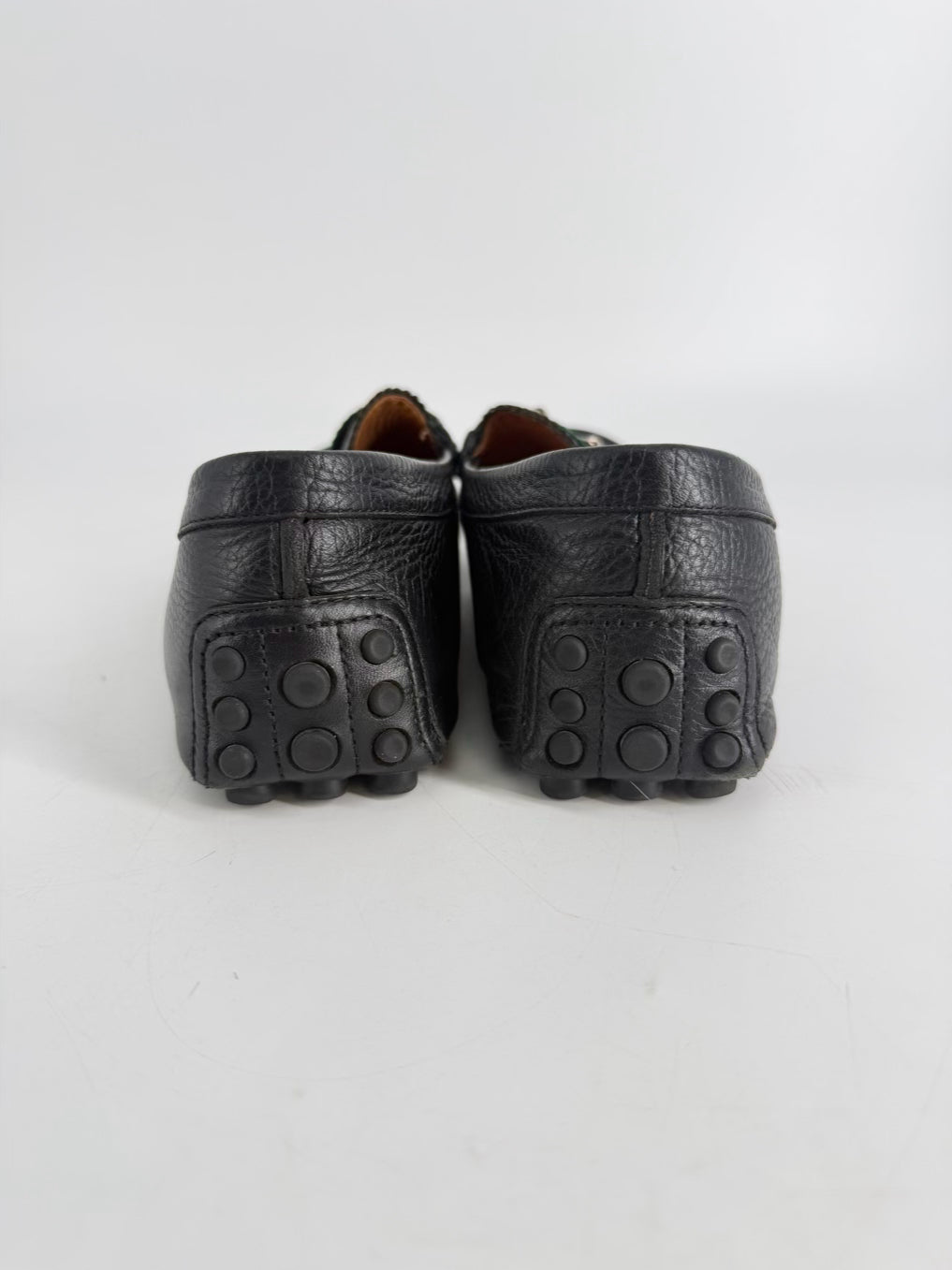 GUCCI Size 10.5 Black Leather Loafers