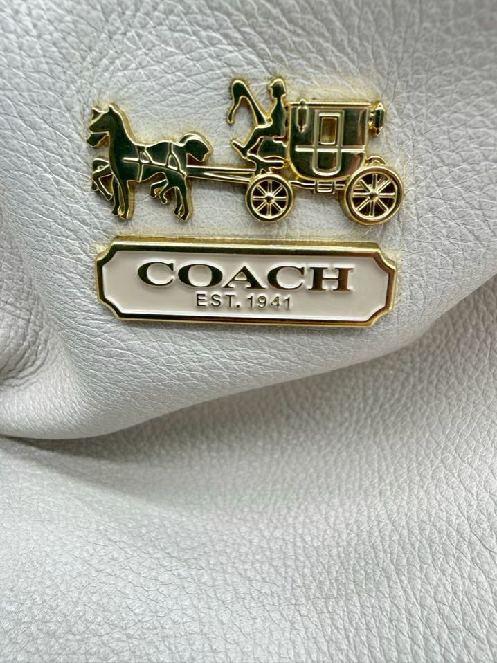 COACH Cream Leather Purse w/ Gold Hardware