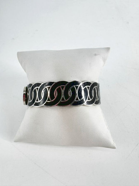 COACH Black & Silver Bangle Bracelet